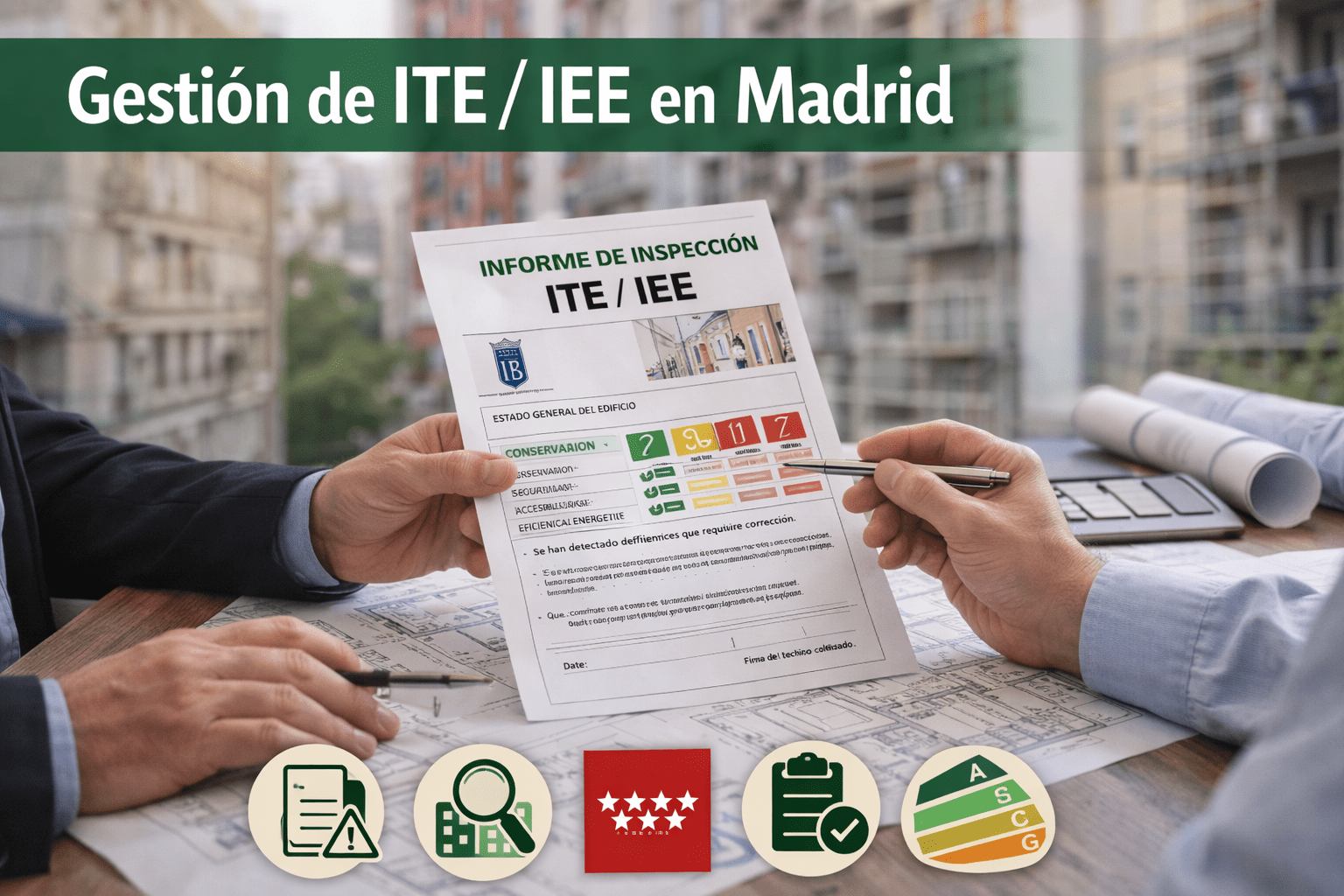 informe de inspección técnica de edificios ITE IEE en Madrid