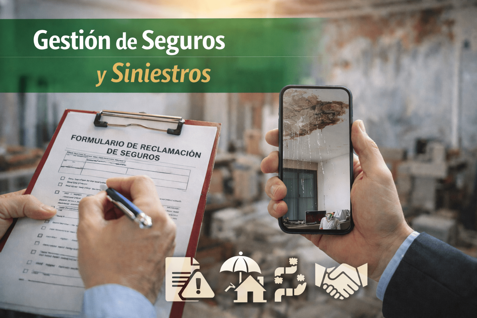gestión siniestros seguros vivienda daños edificio reclamación